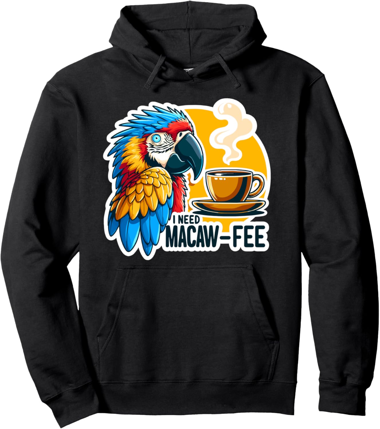 

Худи «Сине-золотой ара - любитель кофе» Gold Macaw Parrot Ornithology Bird Lover