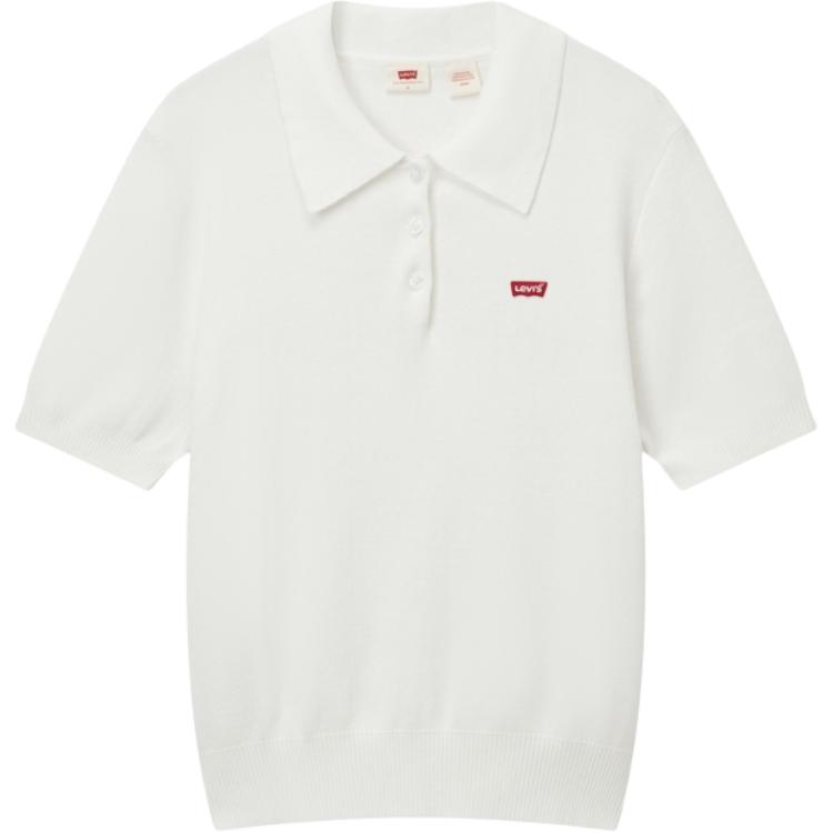 

Футболка-поло женская с воротником-поло умеренного прямого кроя Levis, белый