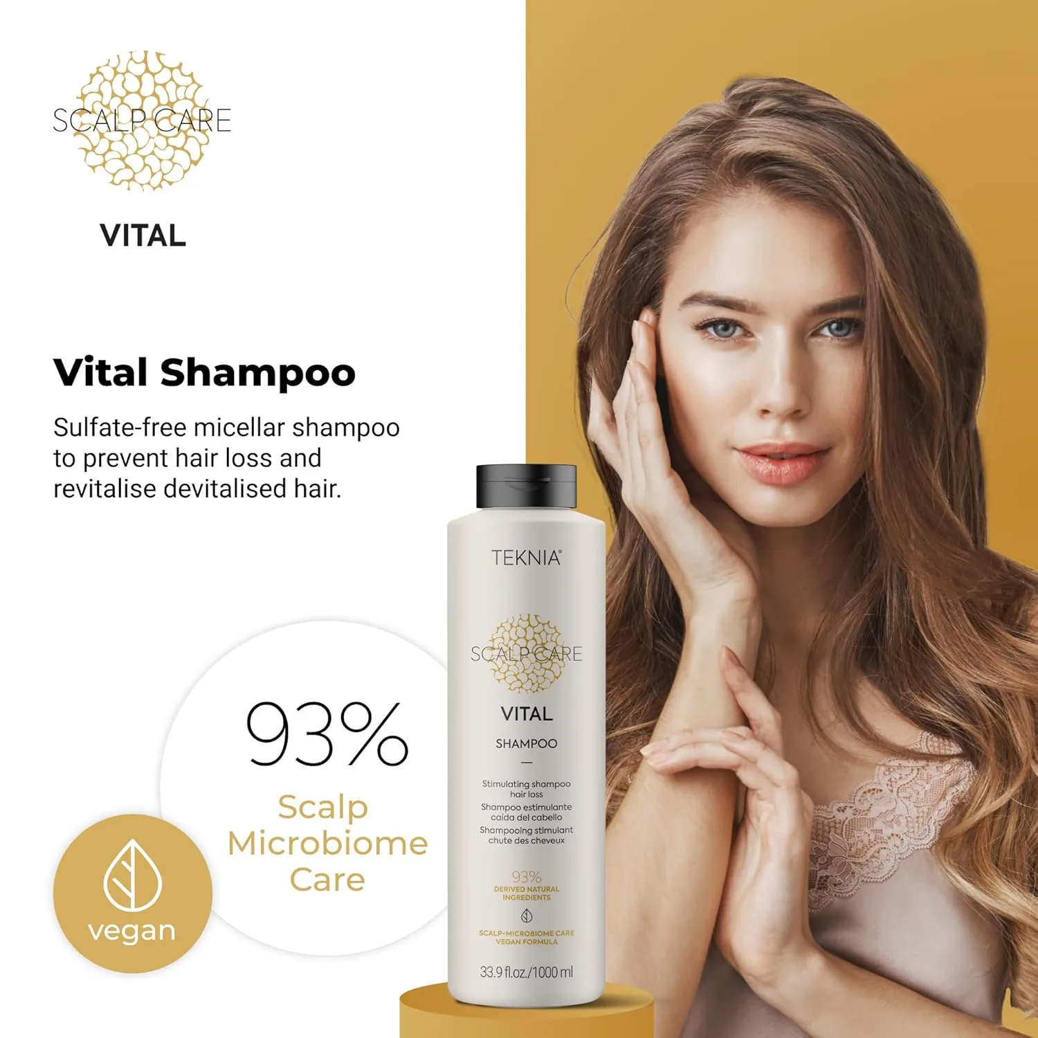 Lakmé Teknia Scalp Care Vital Stimulating Shampoo, шампунь против выпадения волос и средство для ухода за кожей головы, 33,8 жидких унций 1000 мл — фото 2