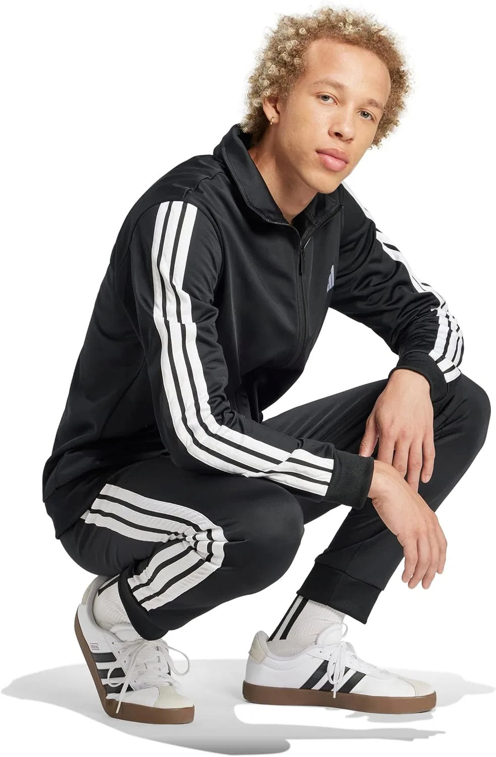 Спортивный костюм adidas Basic 3-Stripes Tricot, Black — фото 3