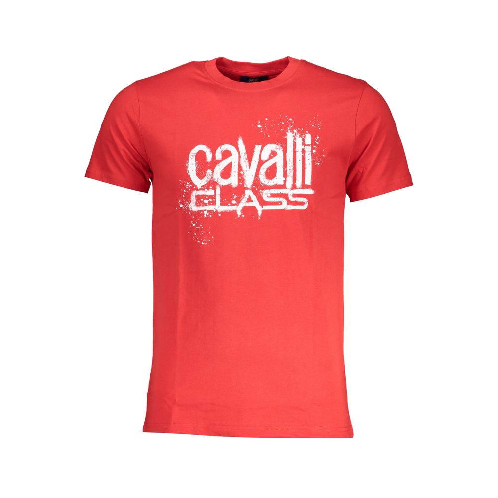 

Красная хлопковая футболка cavalli CLASS