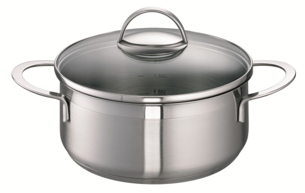 

Schulte-Ufer WAVE Sauce POT 65007 16 кастрюль с крышкой, нержавеющая сталь, диаметр 16 см, подходит для индукционных плит Schulte Ufer