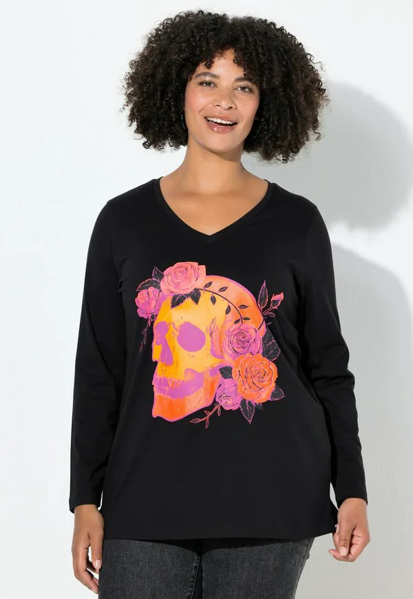 

Футболка totenkopf mit rosen, лангарм с длинными рукавами Angel Of Style, Black, Черный, Футболка totenkopf mit rosen, лангарм с длинными рукавами Angel Of Style, Black