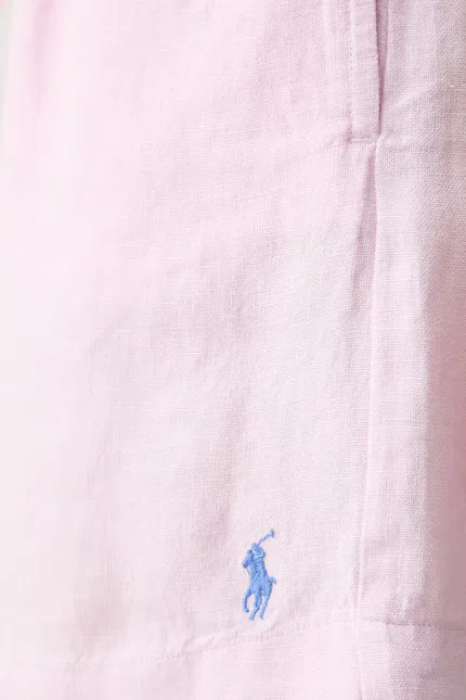 Шорты льняные LINEN-WVN-SHORTS Polo Ralph Lauren, розовый — фото 4