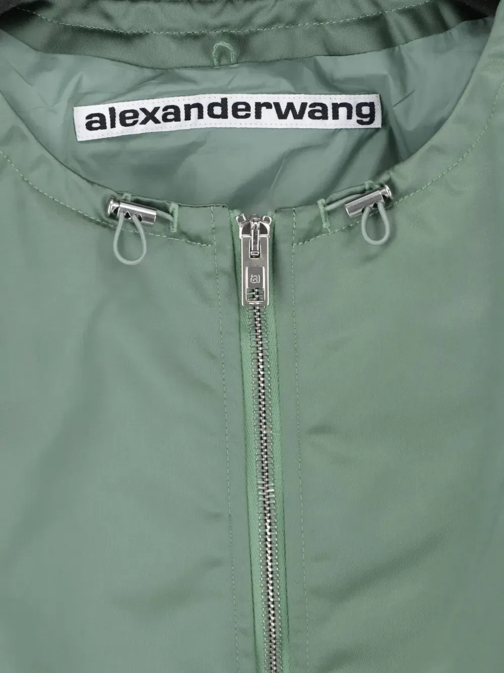 Бомбер с кулиской и утилитарными карманами Alexander Wang, зеленый — фото 3