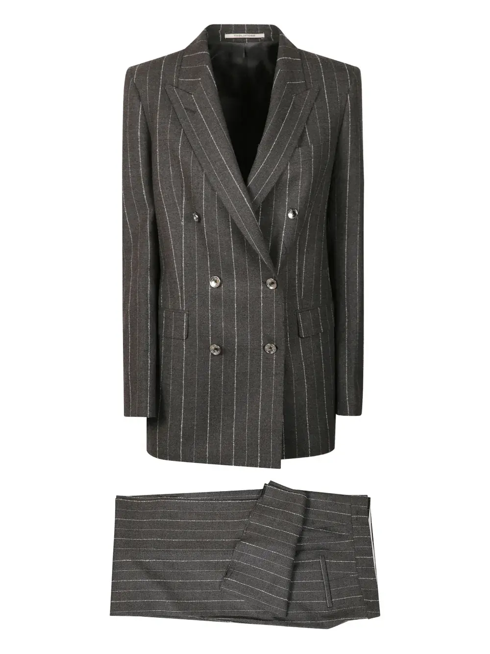

Двубортный костюм в полоску Tagliatore, серый