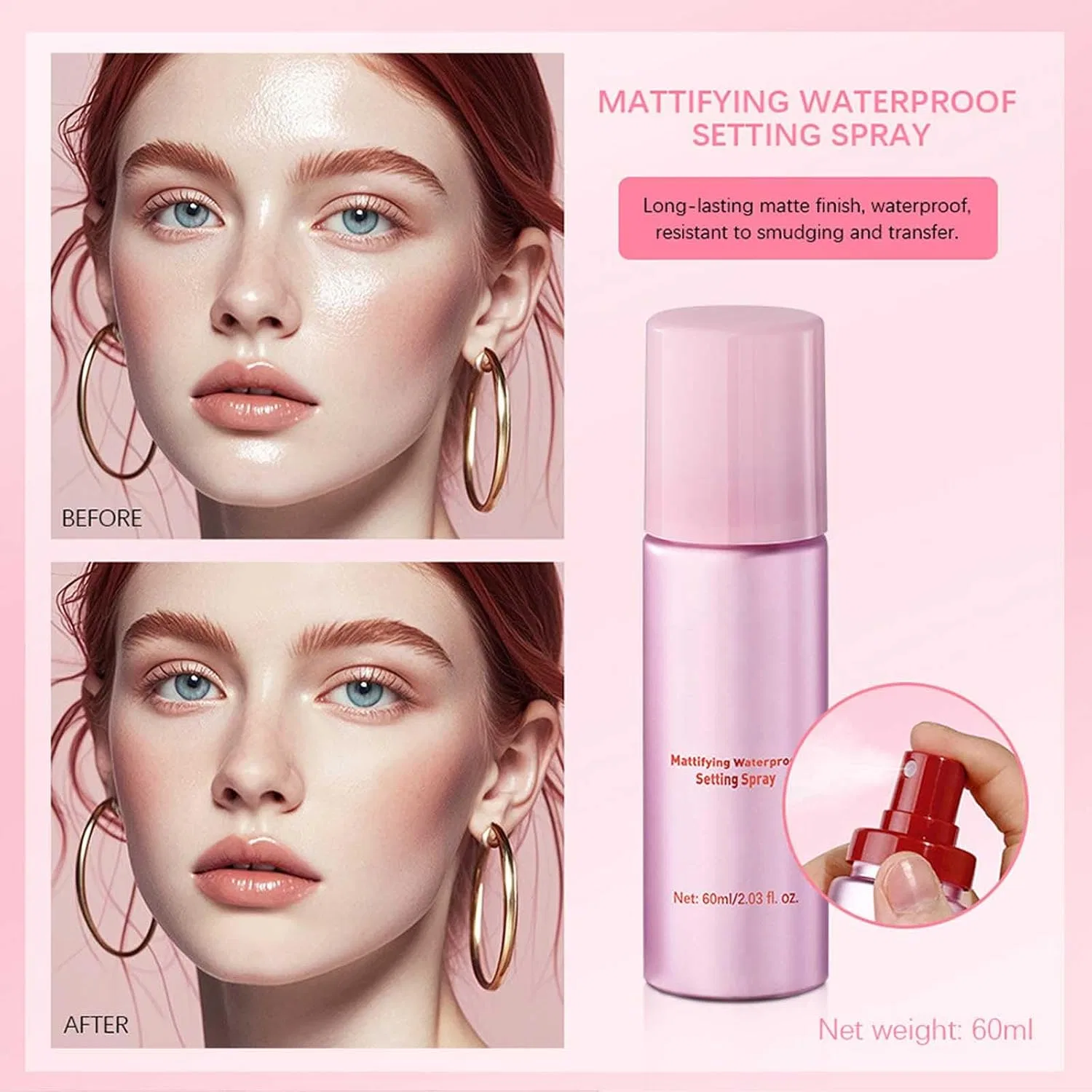Увлажняющий фиксирующий спрей для макияжа «Powder Melt Glass Setting Spray» Weiwogu, 1Pcs — фото 3