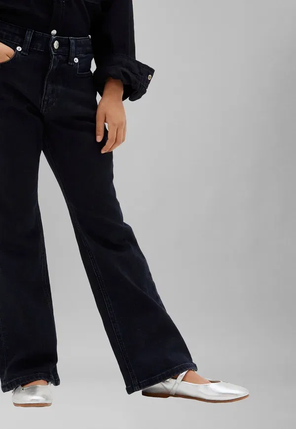 Джинсы клеш Andrew Calvin Klein Jeans, черно-синий каменный стирка — фото 3