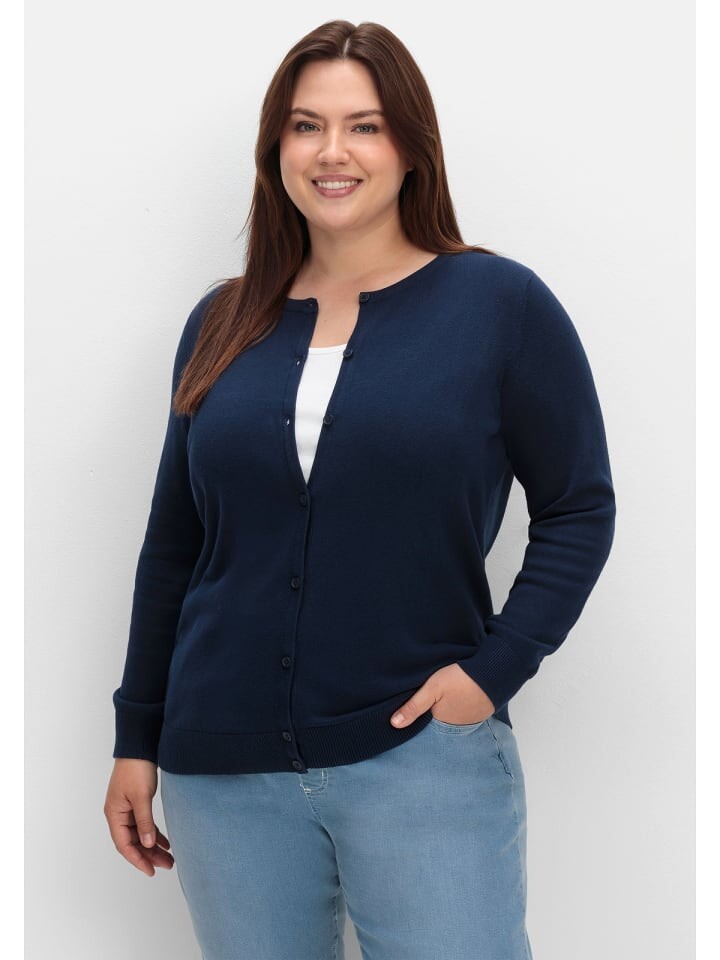 

Кардиган sheego Feinstrickjacke, синий