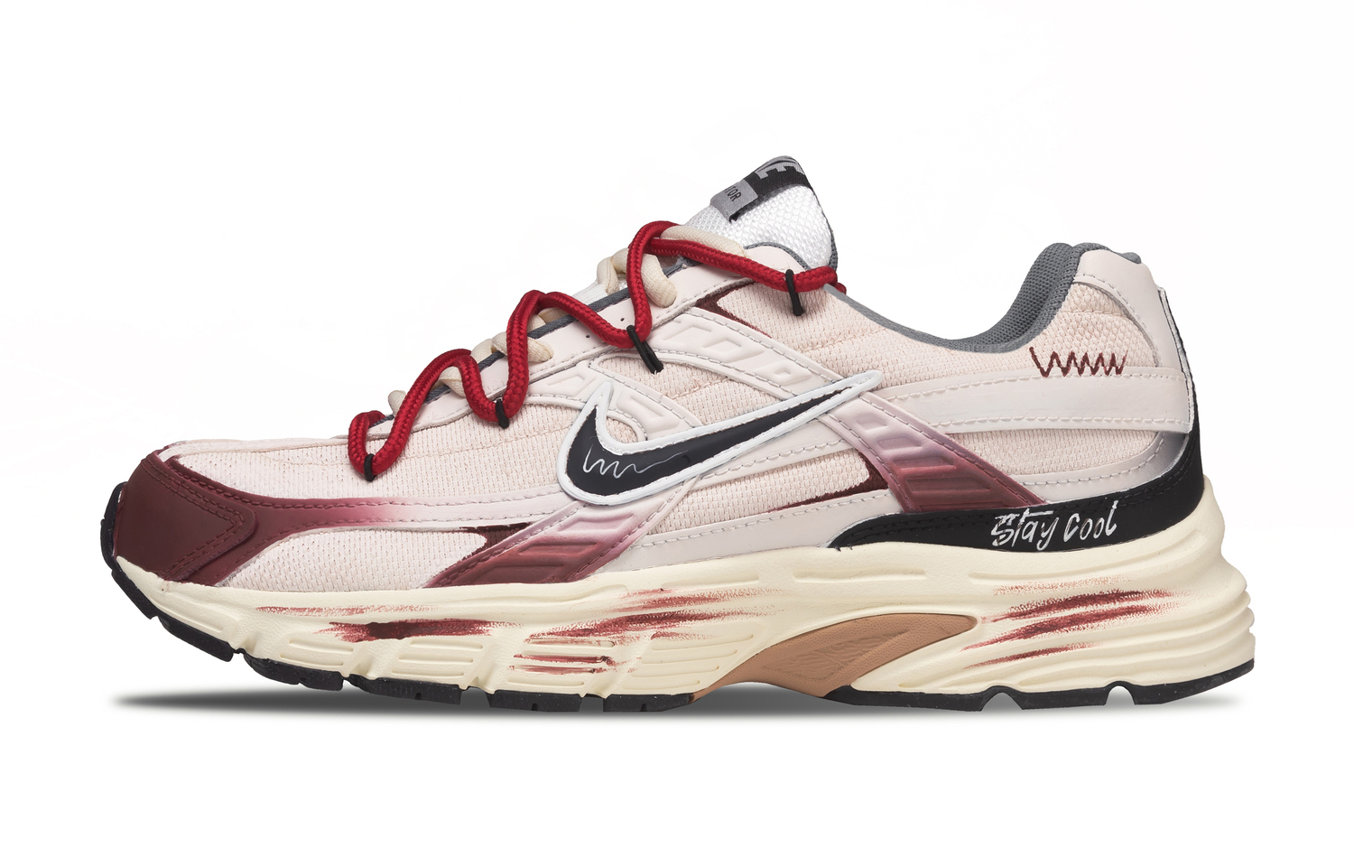 

Nike Initiator Textile, Synthetic Leather, устойчивые к истиранию, дышащие низкие кроссовки для бега мужские, бежево-красные