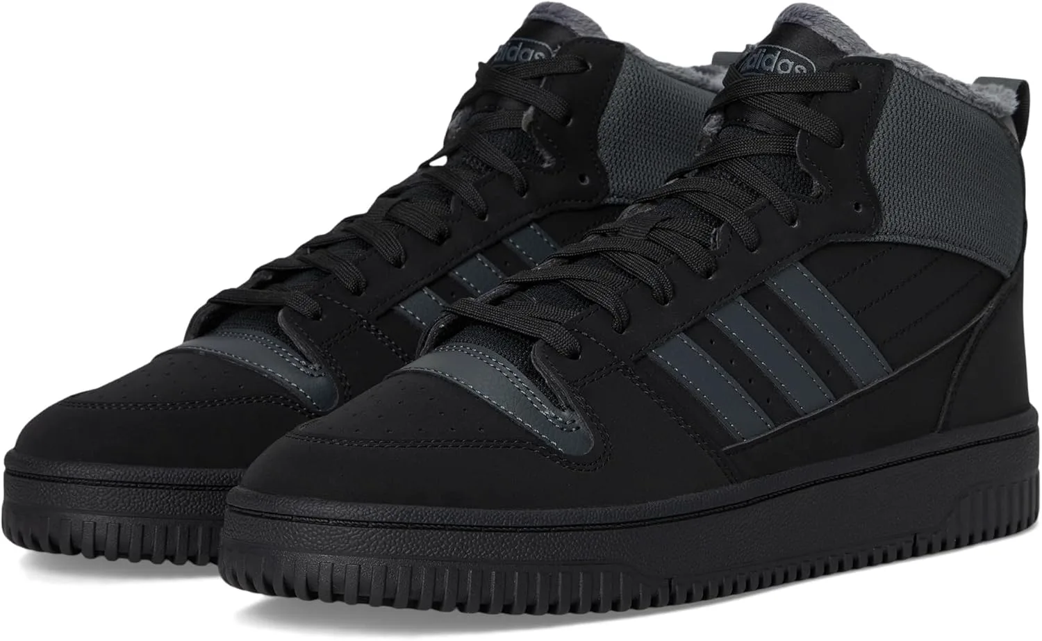 Женские баскетбольные кроссовки Adidas Break Start Mid Top зимние, черный/серый — фото 2