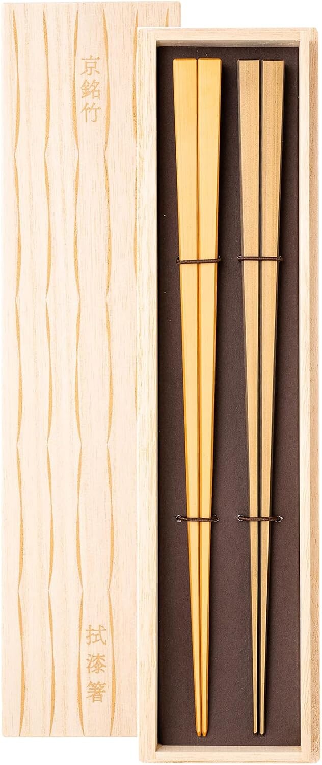 

Hashikura Matsukan S-12179 Бамбуковые палочки для еды Kyoto Kiyomizu Meishi Пара палочек для еды, Beige