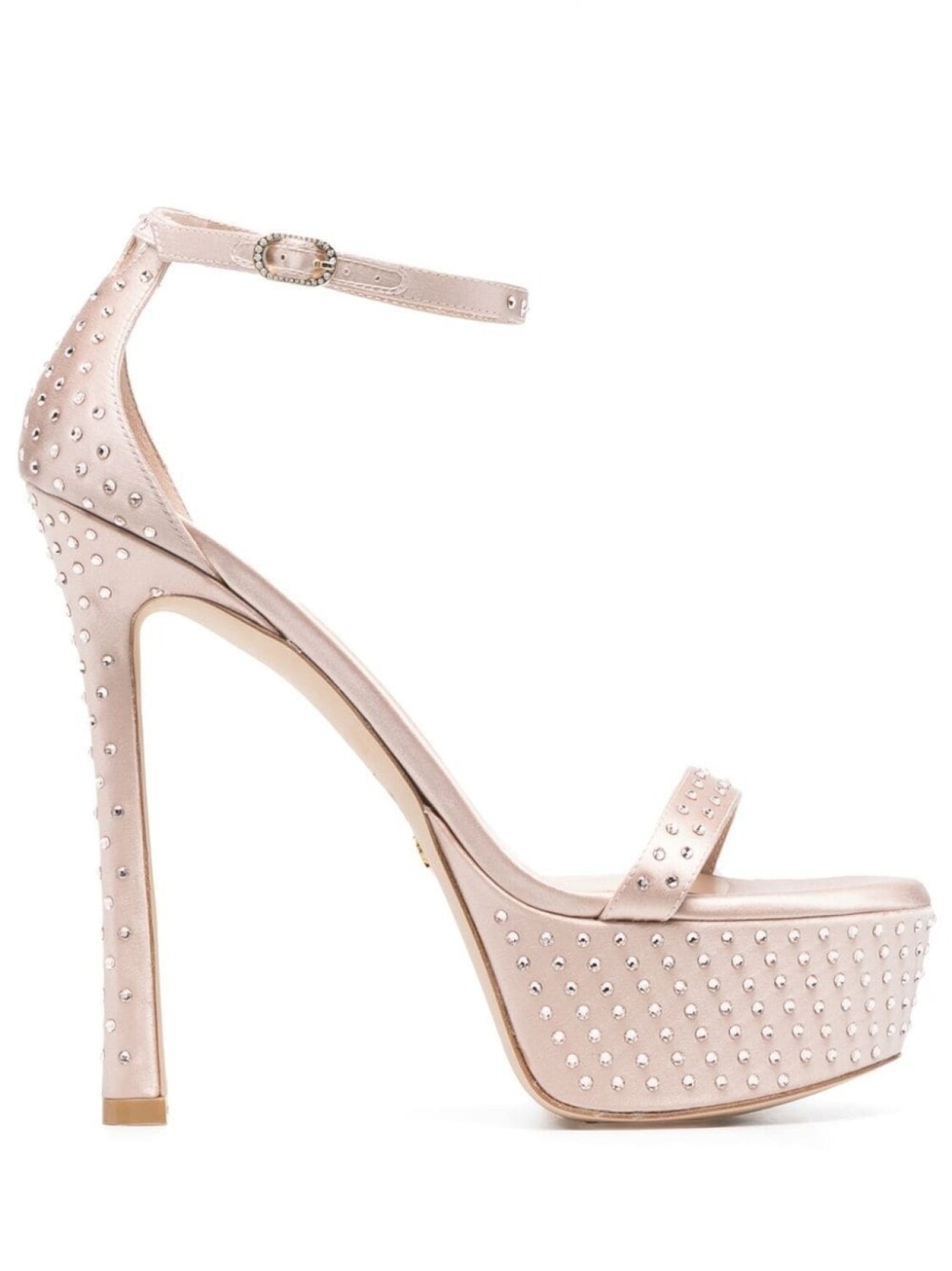 Stuart Weitzman босоножки на платформе со стразами, розовый