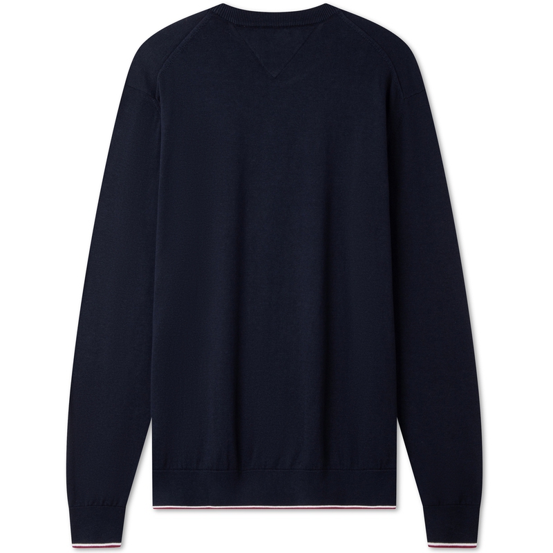 Свитер с круглым вырезом из хлопковой смеси Tommy Hilfiger, синий — фото 4