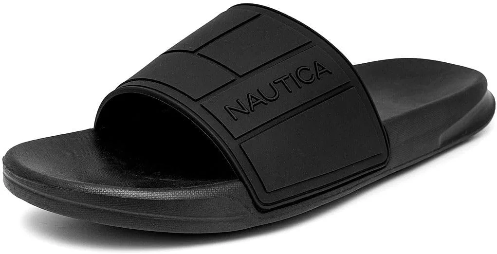 Сандалии-слайды мужские, открытый носок, Nautica, Black-bower Mono