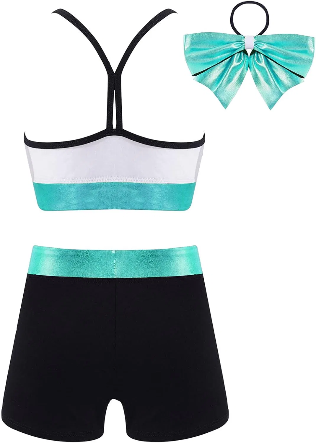 Детский спортивный комплект с открытой спиной, YONGHS, 3 предмета, Mint Green — фото 2