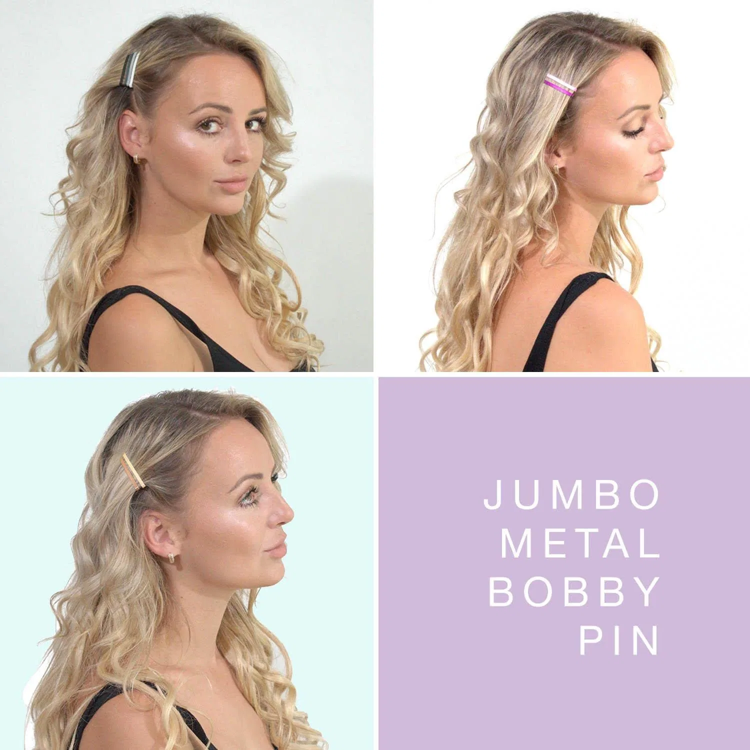 Металлические шпильки для волос Jumbo, черные, 12 шт. от BasicSense Basic Sense, 2-Black — фото 2