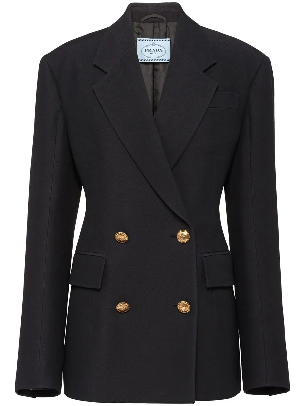 

Двубортный пиджак Prada, черный