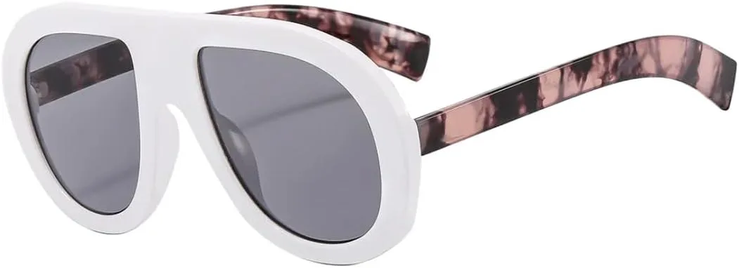 

Солнцезащитные очки для мужчин и женщин - защита UV400 - увеличенный размер, градиентный цвет, для занятий спортом на открытом воздухе и вождения DSVIGF, White