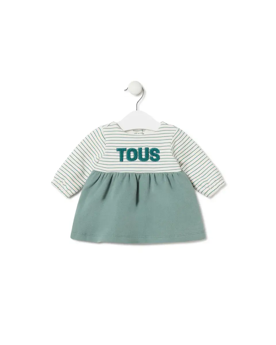 

Полосатое и однотонное хлопковое платье для девочки Tous, зеленый
