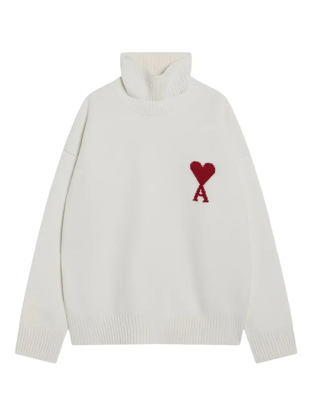 

Свитер с воротником-гольфом Ami de Cœur Ami Paris, белый