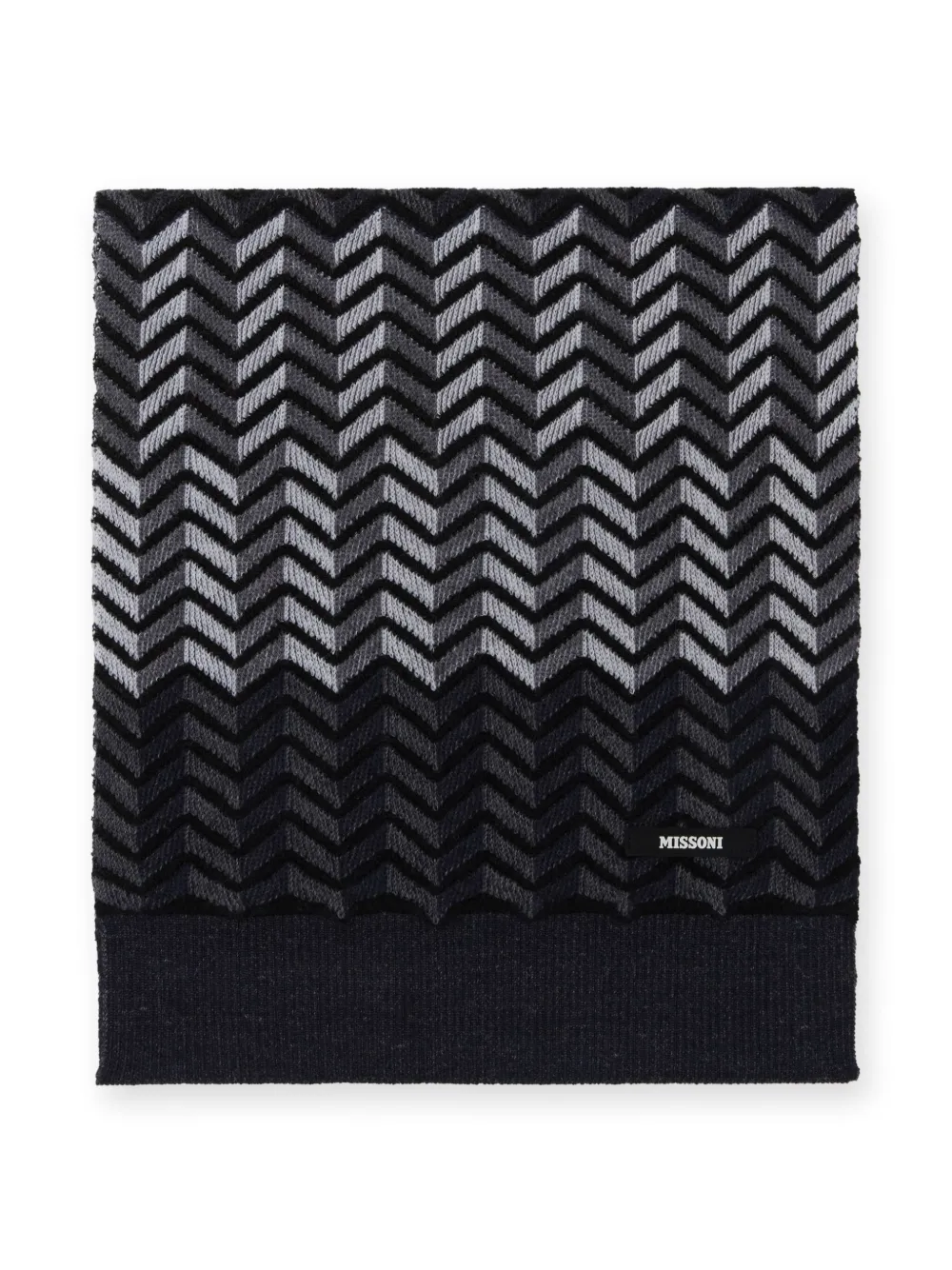 

Шарф из вирджинской шерсти с узором зигзаг Missoni Kids, черный