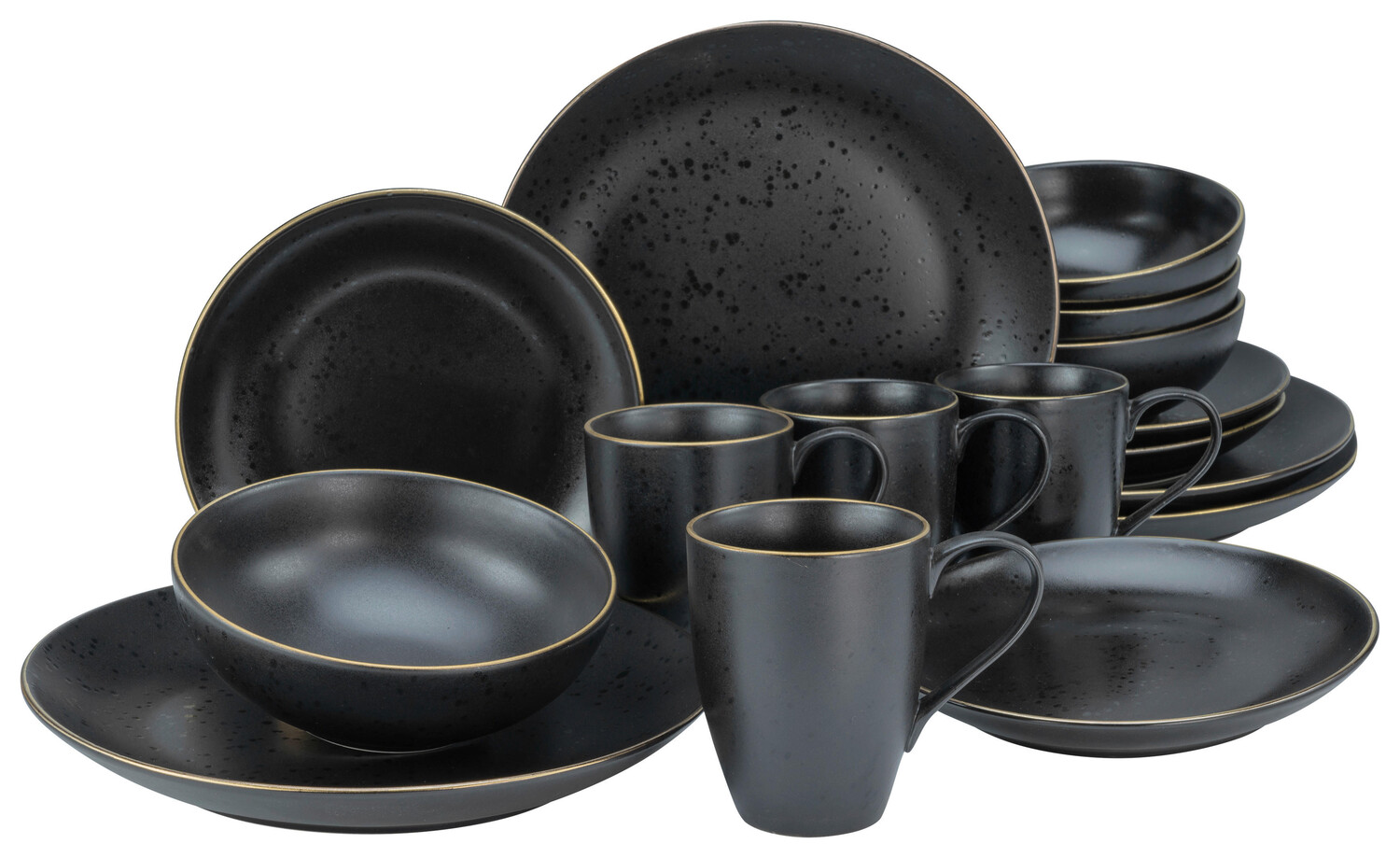 

Комбинированный сервиз 16 предметов industrial gold black Creatable, черный
