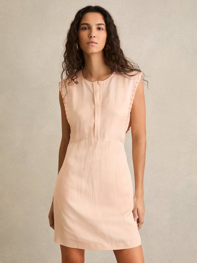 

Бежевое мини-платье без рукавов Reiss, Peach