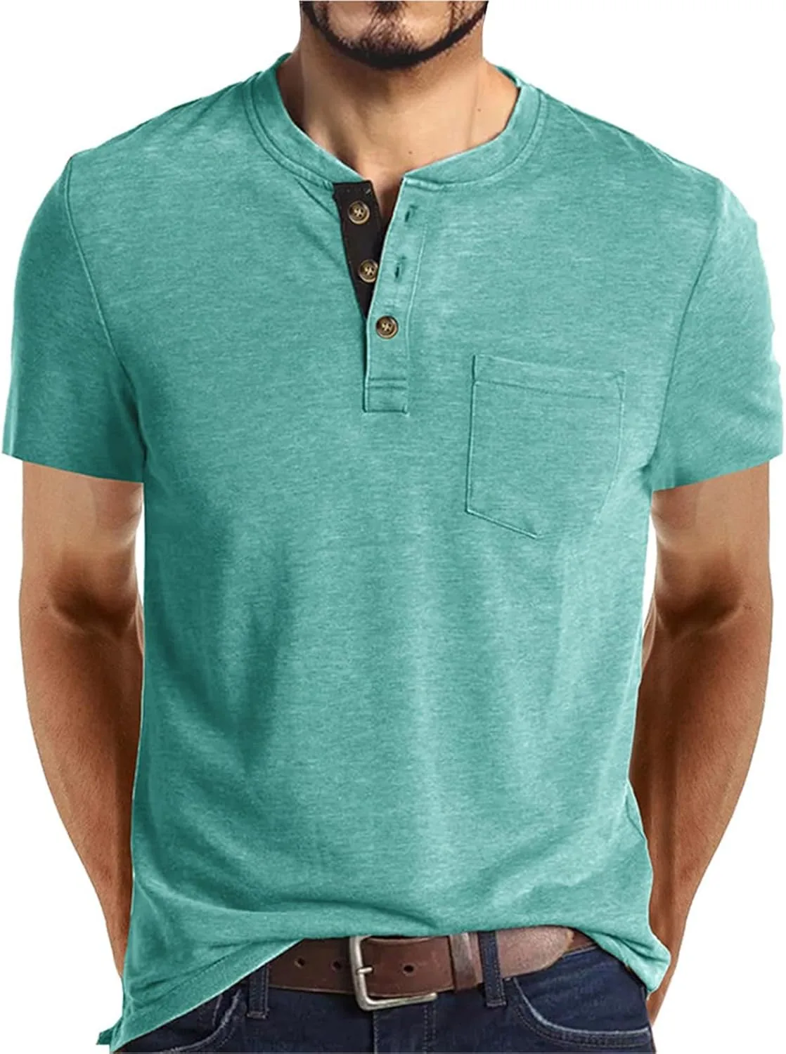 

Мужская летняя рубашка Casual Henley Tee с коротким рукавом и V-образным вырезом, M-3XL RTRDE