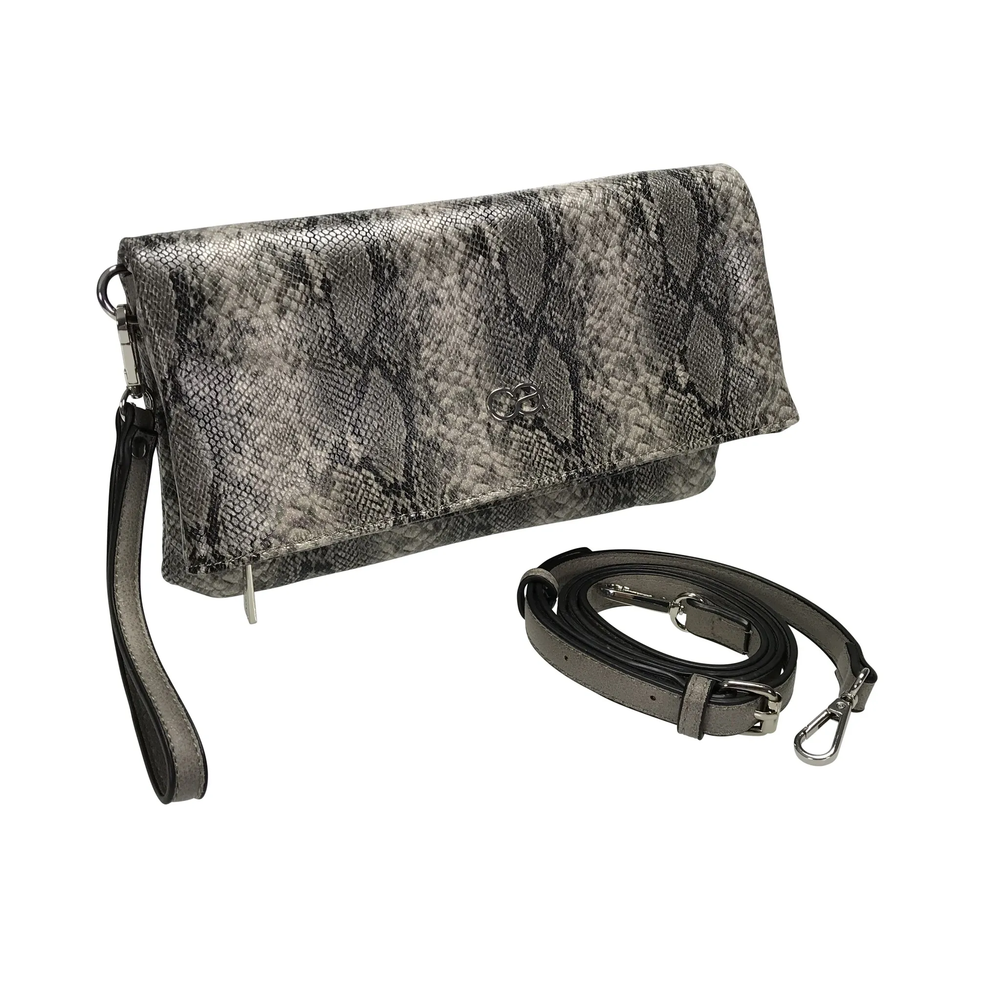 

Клатч COLLEZIONE ALESSANDRO "Bea" можно носить как клатч, сумку через плечо и сумку на плечо, серый