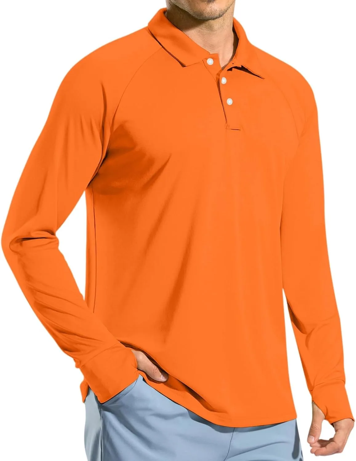 

Мужская рубашка с SPF 50 для рыбалки и плавания с длинным рукавом и отверстиями для большого пальца FULILYEO