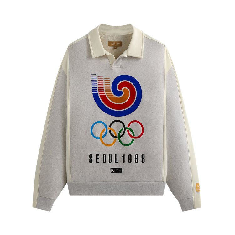 

Пуловер Kith For Olympics Heritage Nelson Collared Pullover Light Heather Grey, серый