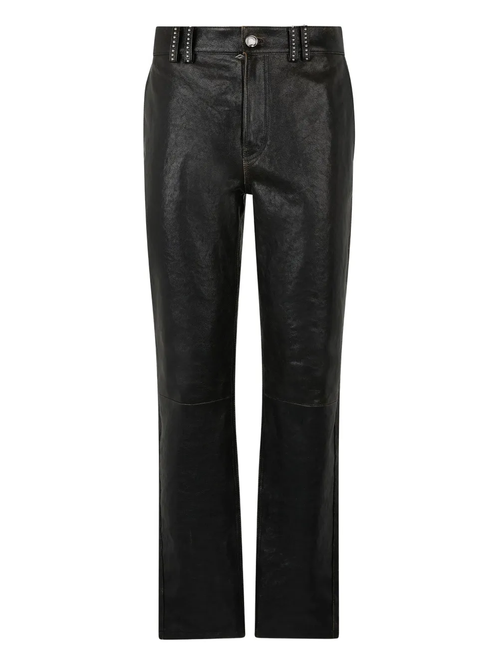 

Кожаные брюки прямого кроя Roberto Cavalli, черный