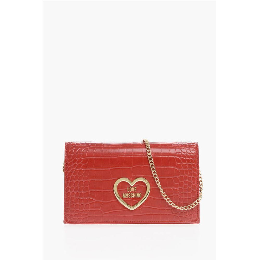 

Сумка LOVE из искусственной кожи с эффектом крокодила и цепочкой на плечо S Moschino, красный