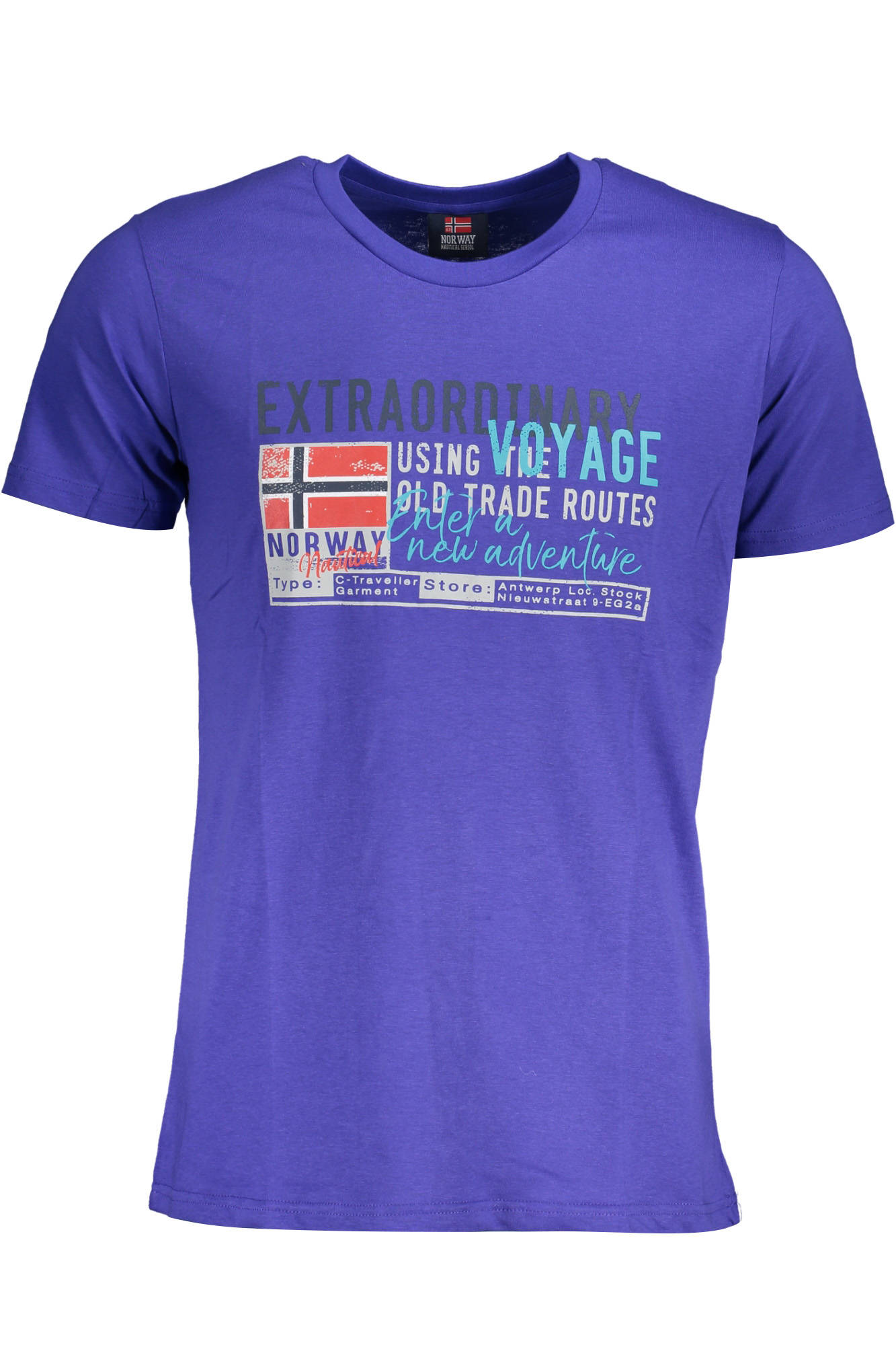 

Мужская футболка Norway 1963 хлопковая с фирменным принтом, ярко-синий