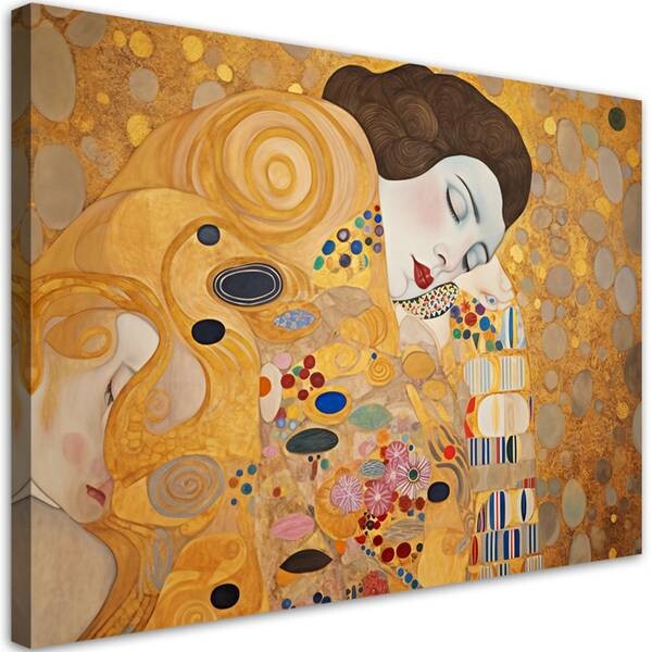 

Картина арт-принт KUNSTLOFT Klimt's Serene Embrace, золотой