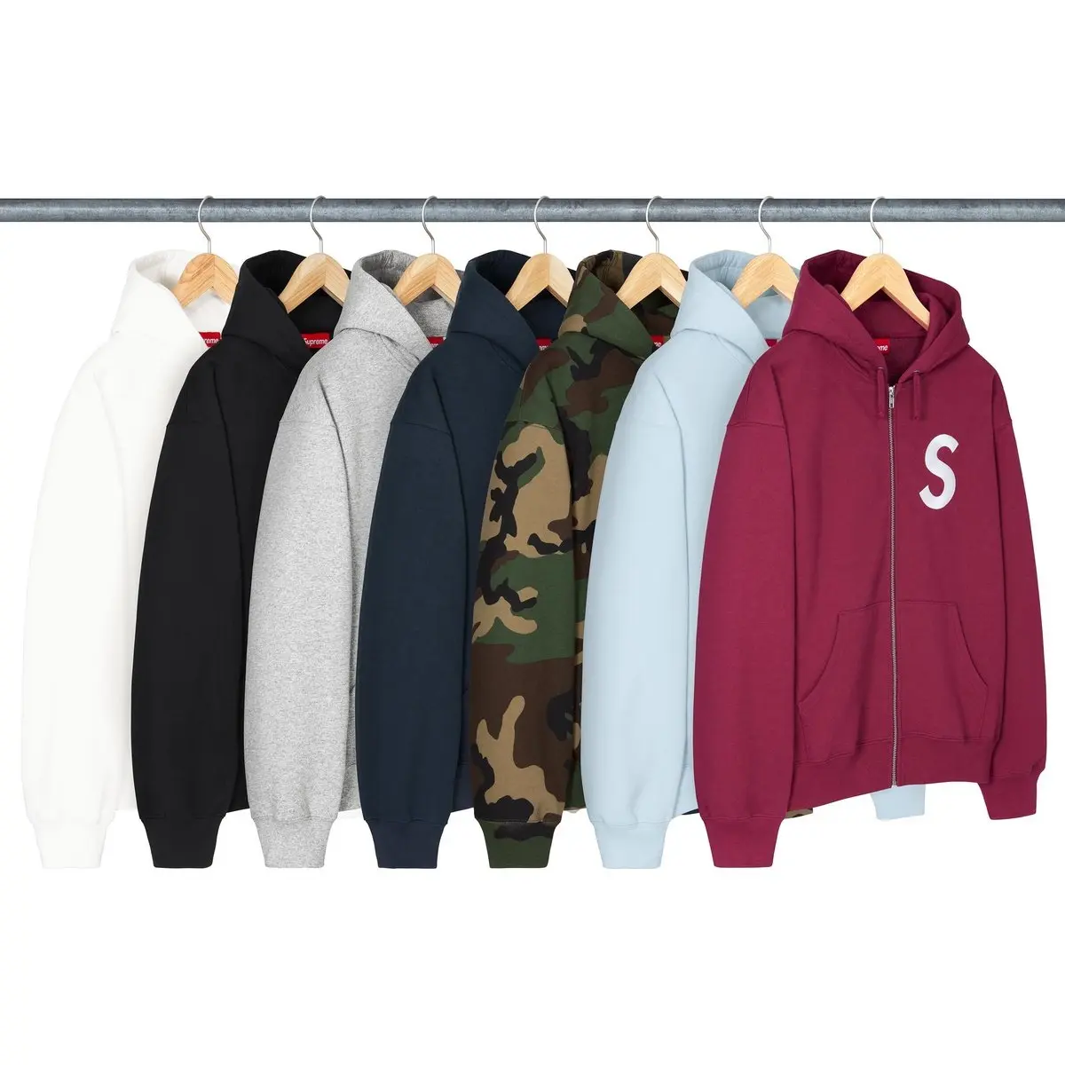 Футболка с логотипом s и капюшоном унисекс Supreme, синий/темно-синий — фото 4