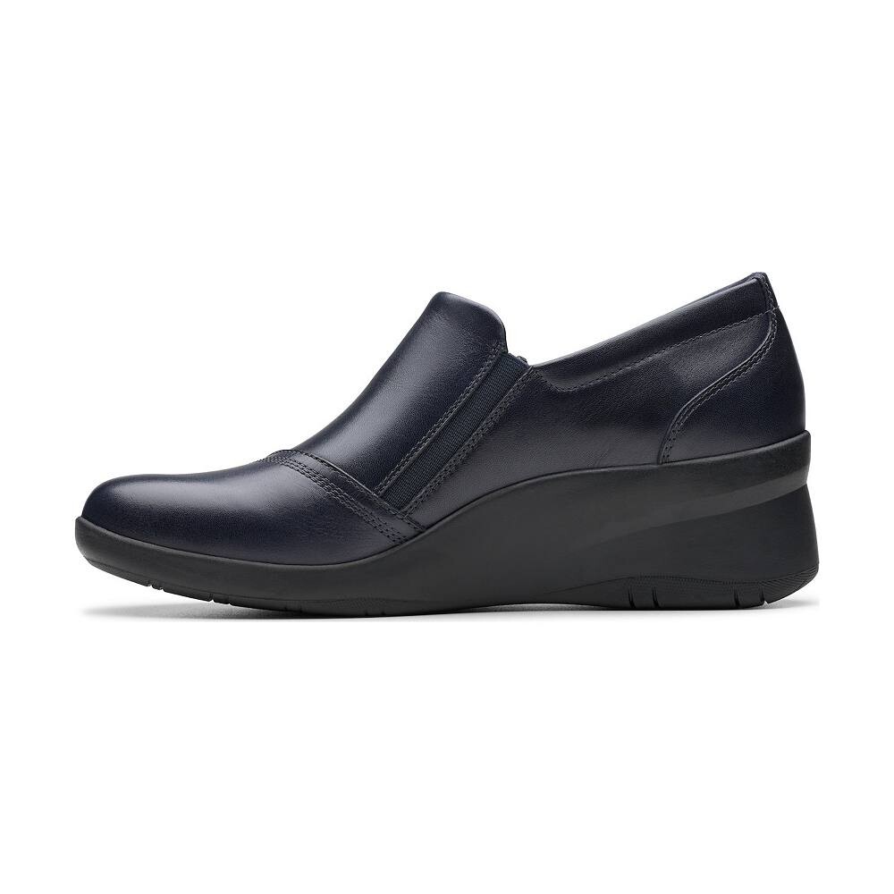 Женские туфли Clarks Sutton Zip на танкетке с молнией, черный — фото 3