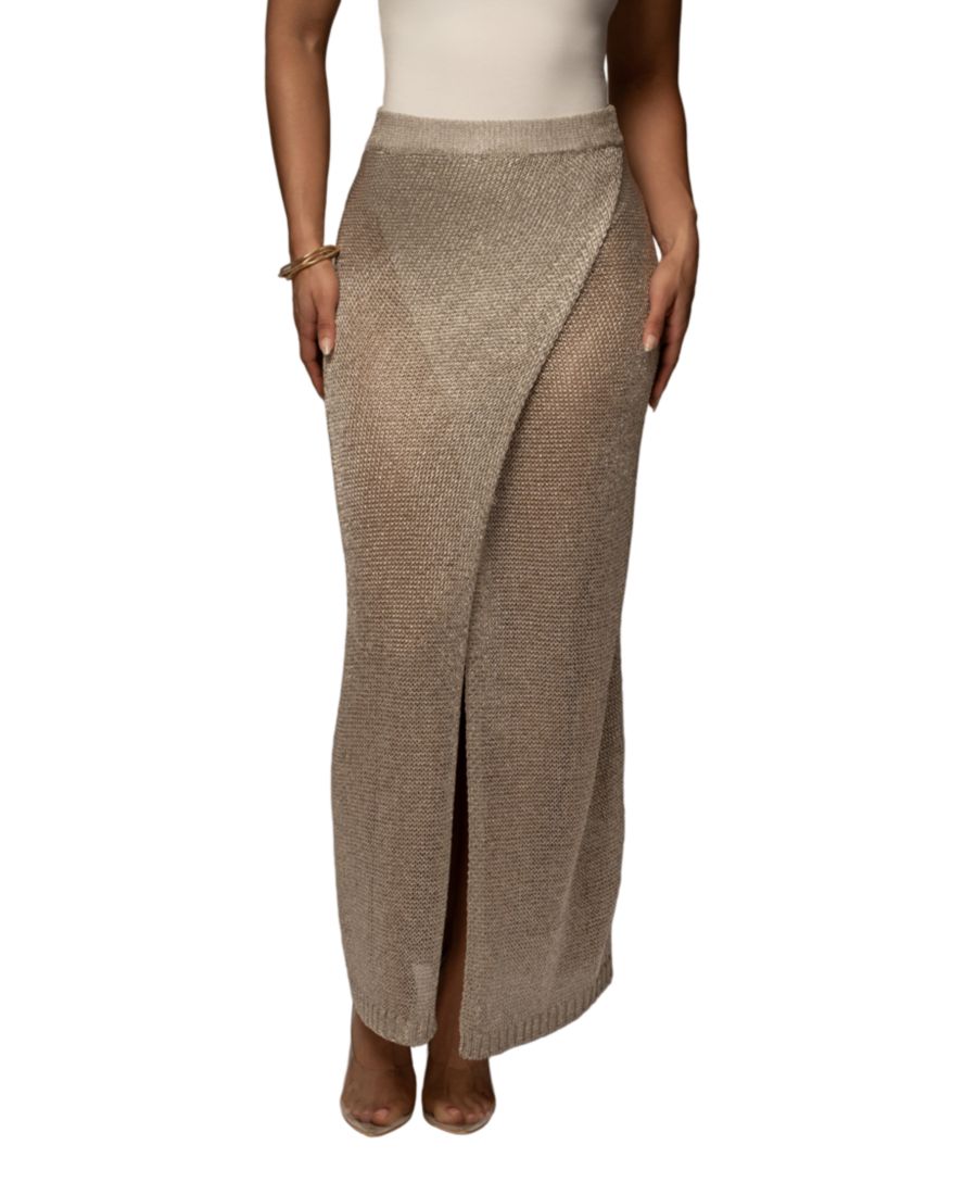 

Женская макси-юбка Anais с разрезом JLUXLABEL, Gold