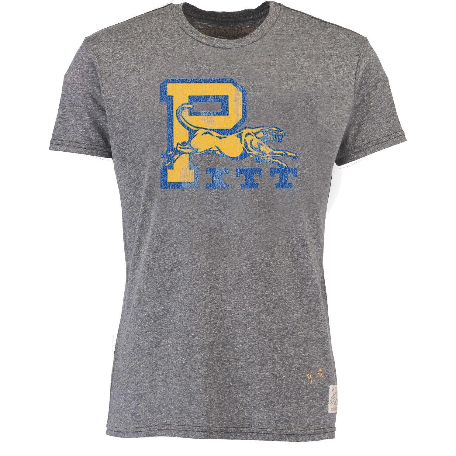 

Мужская оригинальная ретро брендовая футболка Heather Grey Pitt Panthers Vintage Tri-Blend