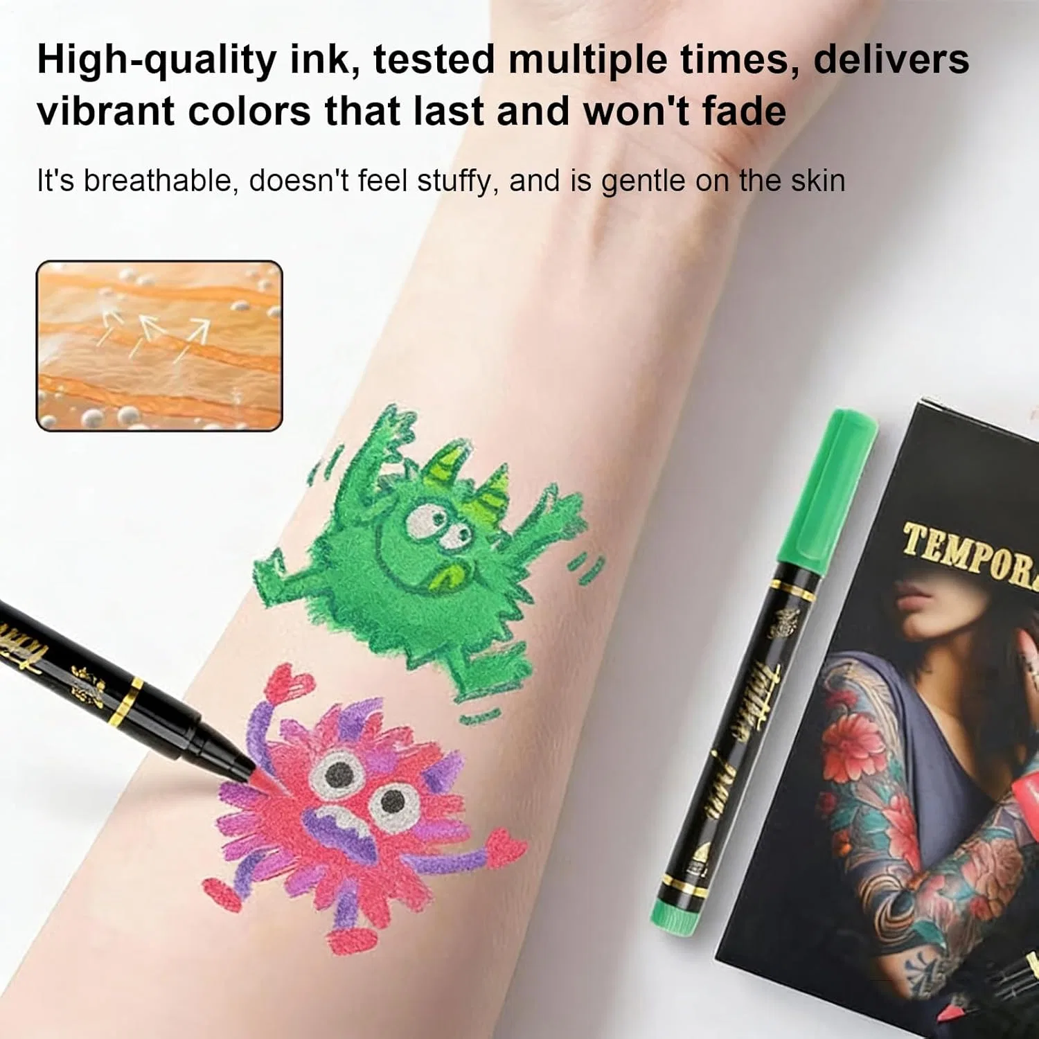 Маркеры для тела 10 цветов Body Art Pen — фото 4