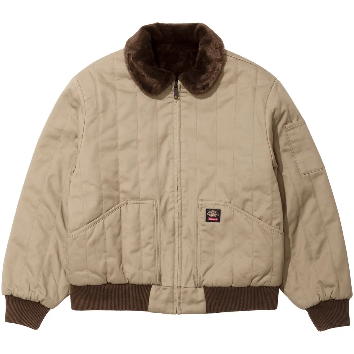 Куртка Dickies FW25 WEEK4 Reversible Quilted Faux Fur Work Supreme, черный — фото 3