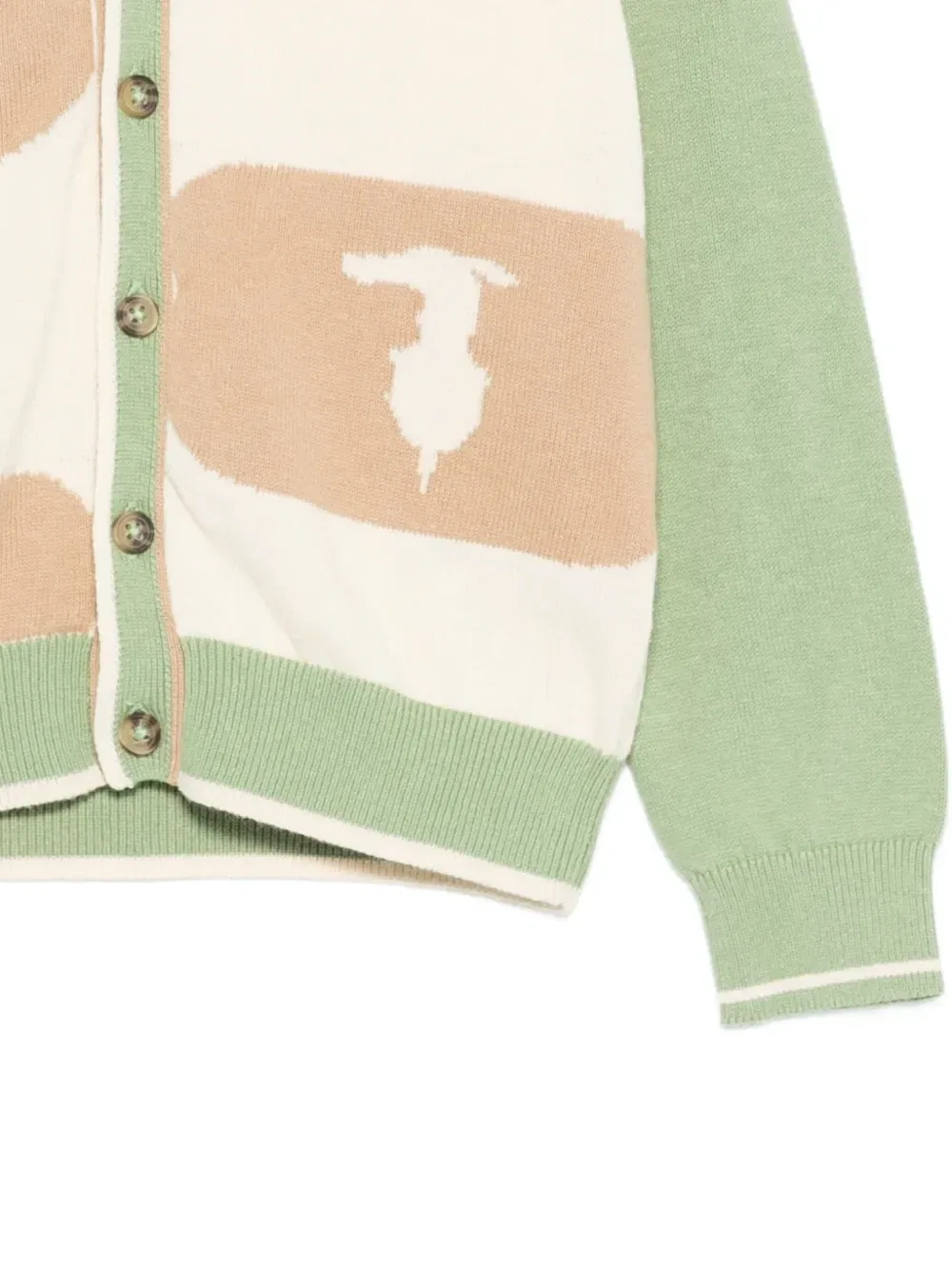 Кардиган с V-образным вырезом Trussardi Junior, бежевый — фото 3