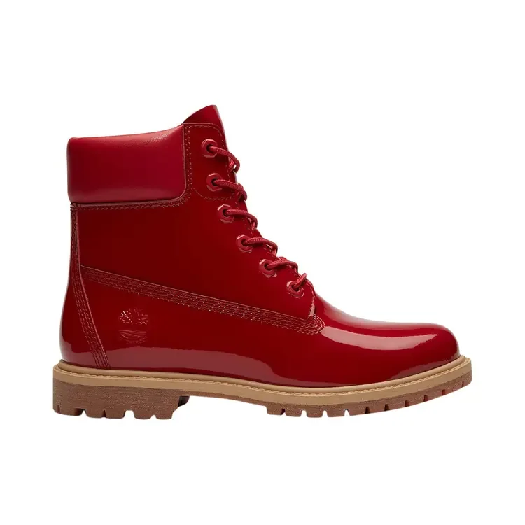 Ботинки женские Timberland 6 дюймов водонепроницаемые, высота голенища, красная лакированная кожа