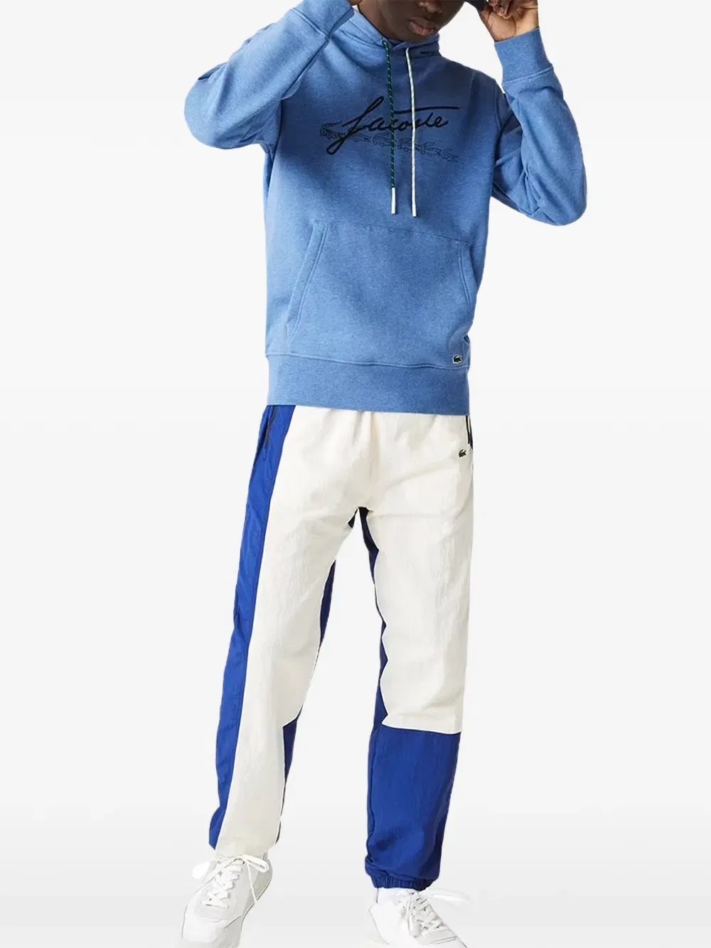 Толстовка из хлопкового флиса с вкраплениями Lacoste, синий — фото 2