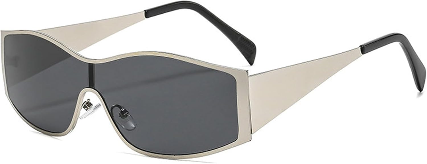 

Солнцезащитные очки Willochra Fashion One Piece для женщин, модные, в стиле Y2K, с металлической оправой, в стиле панк, с градиентным переходом цвета, солнцезащитные очки UV400, C2