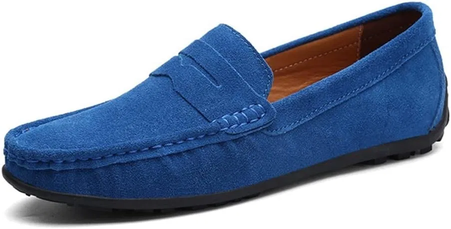 Лоферы мужские из натуральной кожи, Suede, на резиновой подошве, Light Blue PUGHGAETZF