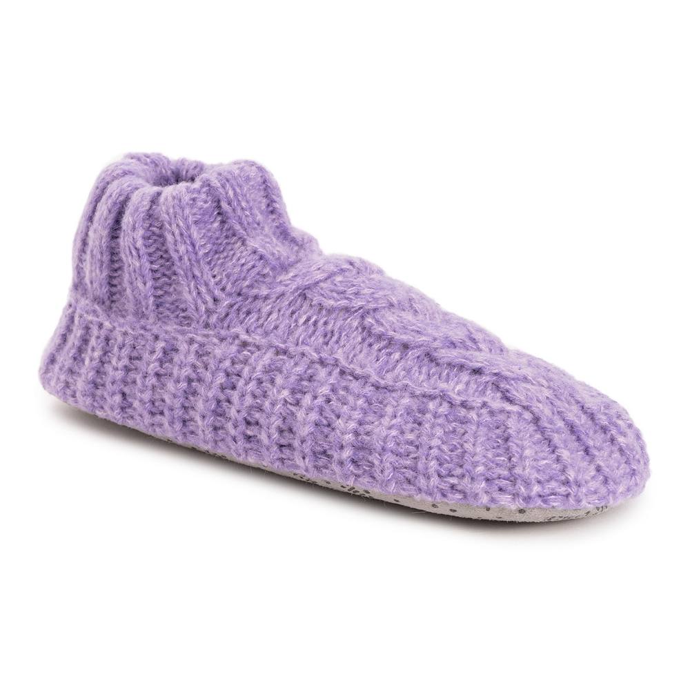 

MUK LUKS Женские тапочки до щиколотки со свитером и манжетами, цвет Frosted Purple