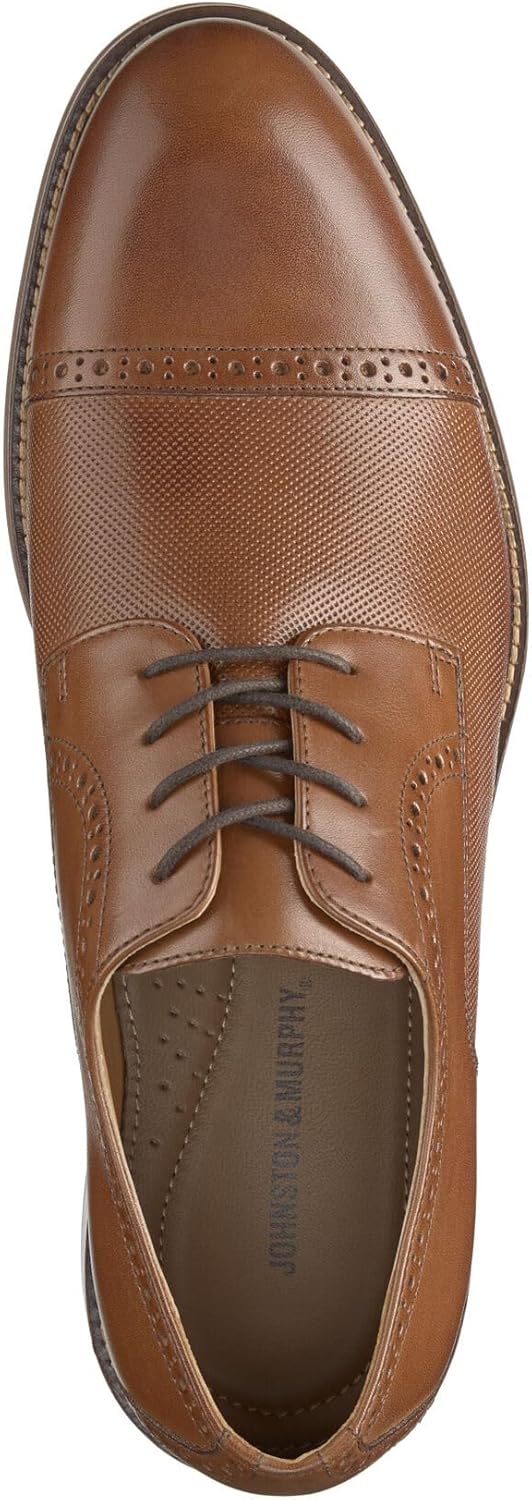 Мужские туфли Johnston Murphy Sutton с тиснением и зауженным носком Johnston & Murphy, Tan Full Grain Leather — фото 2
