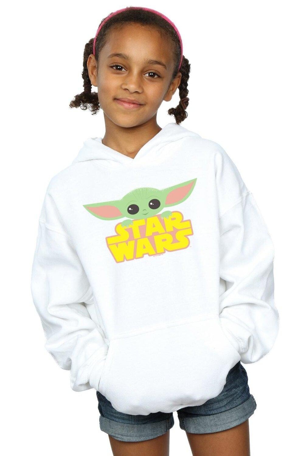 

Толстовка с логотипом и логотипом The Mandalorian The Child Star Wars, белый